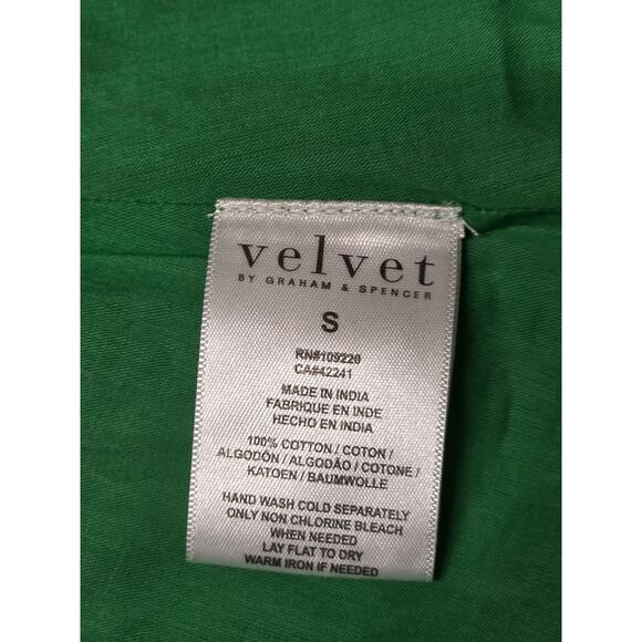 Velvet Graham & Spencer Green Pink Floral Mini Skirt Size S Cotton Boho Spring - Picture 5 of 6